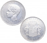 1897. Alfonso XIII (1886-1931). Manila. 1 Peso. SGV. A&C 122. Ag. 24,94 g. EBC. Est.300.