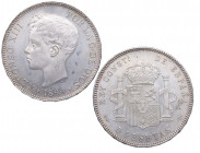 1899*99. Alfonso XIII (1886-1931). Madrid. 5 Pesetas. SGV. Ag. 24,84 g. SC-. Est.100.
