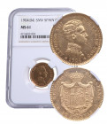 1904*04. Alfonso XIII (1886-1931). Madrid. 20 Pesetas. SMV. A&C 117. Au. MUY RARA. Encapsulada en NGC en MS 61. SC. Est.4000.