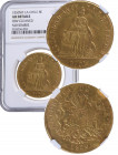 1850. Chile. Santiago. 8 Escudos. LA. Au. Escasa. Encapsulada en NGC en AU 55. EBC+. Est.2000.