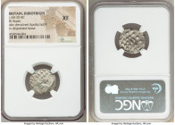 BRITAIN. Durotriges. Ca. 60-20 BC. BI stater (19mm, 1h). NGC XF. Badbury Rings type. Devolved head of Apollo right / Disjointed horse left with pellet...