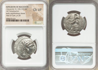 MACEDONIAN KINGDOM. Alexander III the Great (336-323 BC). AR tetradrachm (26mm, 6h). NGC Choice VF. Early posthumous issue of Tyre, dated Regnal Year ...