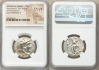 MACEDONIAN KINGDOM. Alexander III the Great (336-323 BC). AR tetradrachm (26mm, 1h). NGC Choice VF, brushed. Late lifetime-early posthumous issue of A...
