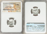 MACEDONIAN KINGDOM. Alexander III the Great (336-323 BC). AR drachm (18mm, 7h). NGC AU. Posthumous issue of Lampsacus, ca. 310-301 BC. Head of Heracle...