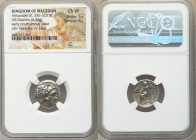 MACEDONIAN KINGDOM. Alexander III the Great (336-323 BC). AR drachm (17mm, 4.26 gm, 12h). NGC Choice VF 5/5 - 4/5. Posthumous issue of 'Colophon', ca....