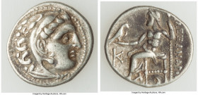 MACEDONIAN KINGDOM. Alexander III the Great (336-323 BC). AR drachm (19mm, 4.40 gm, 1h). VF. Posthumous issue of Colophon, 310-301 BC. Head of Heracle...