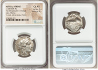 ATTICA. Athens. Ca. 440-404 BC. AR tetradrachm (25mm, 17.22 gm, 7h). NGC Choice AU 5/5 - 5/5. Mid-mass coinage issue. Head of Athena right, wearing ea...