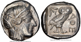 ATTICA. Athens. Ca. 440-404 BC. AR tetradrachm (24mm, 17.19 gm, 4h). NGC Choice AU 5/5 - 4/5. Mid-mass coinage issue. Head of Athena right, wearing ea...