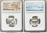 ATTICA. Athens. Ca. 440-404 BC. AR tetradrachm (25mm, 17.18 gm, 2h). NGC AU 5/5 - 3/5. Mid-mass coinage issue. Head of Athena right, wearing earring, ...
