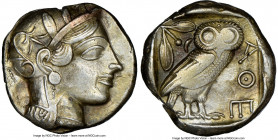 ATTICA. Athens. Ca. 440-404 BC. AR tetradrachm (24mm, 16.50 gm, 5h). NGC Choice XF 2/5 - 3/5, brushed. Mid-mass coinage issue. Head of Athena right, w...