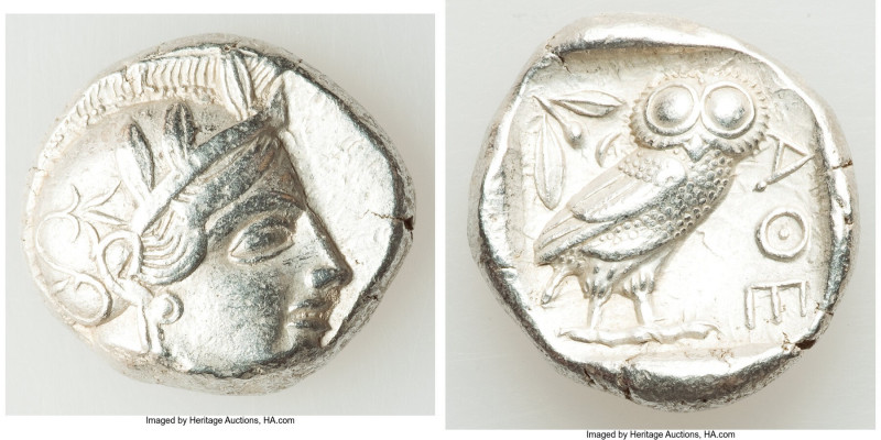 ATTICA. Athens. Ca. 440-404 BC. AR tetradrachm (25mm, 17.17 gm, 10h). Choice XF....