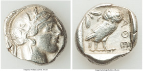 ATTICA. Athens. Ca. 440-404 BC. AR tetradrachm (26mm, 17.11 gm, 1h). VF. Mid-mass coinage issue. Head of Athena right, wearing earring, necklace, and ...