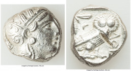 ATTICA. Athens. Ca. 393-294 BC. AR tetradrachm (22mm, 16.63 gm, 8h). Choice XF, test cut, porosity. Late mass coinage issue. Head of Athena with eye i...
