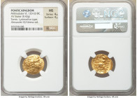 PONTIC KINGDOM. Mithradates VI Eupator (120-63 BC). AV stater (20mm, 8.43 gm, 1h). NGC MS 4/5 - 4/5. Late posthumous issue in name and types of Lysima...