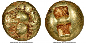 IONIA. Ephesus. Ca. 600-550 BC. EL third-stater or trite (12mm, 4.57 gm). NGC VF 3/5 - 4/5. 'Primitive' bee, viewed from above / Two incuse squares of...