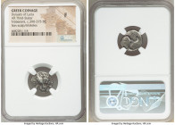 LYCIAN DYNASTS. Trbbenimi (Ca. 390-375 BC). AR third-stater (16mm, 6h). NGC Fine. Uncertain mint. Lion scalp facing / TRB-BXN-EME ('Trbbenimi in Lycia...
