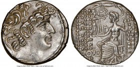 SELEUCID KINGDOM. Philip I Philadelphus (ca. 95/4-76/5 BC). Aulus Gabinius, as Proconsul (57-55 BC). AR tetradrachm (26mm, 11h). NGC AU, brushed. Post...
