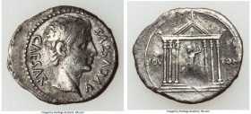 Augustus (27 BC-AD 14). AR denarius (23mm, 3.52 gm, 5h). Choice VF, scratch, flan adjustment. Uncertain Spanish mint (Colonia Patricia?), ca. 19 BC. A...