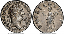Trajan (AD 98-117). AR denarius (19mm, 6h). NGC Choice VF, scratches. Rome, AD 98-99. IMP CAES NERVA TRAIAN AVG GERM, laureate head of Trajan right / ...