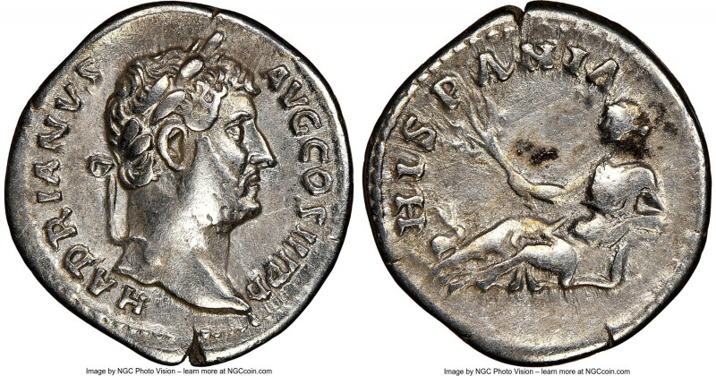 Hadrian (AD 117-138). AR denarius (18mm, 7h). NGC VF. Rome, AD 134-138. HADRIANV...