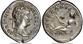 Hadrian (AD 117-138). AR denarius (18mm, 7h). NGC VF. Rome, AD 134-138. HADRIANVS AVGVSTVS COS III P P, laureate head of Hadrian right / HIS-PANIA, Hi...