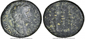 Hadrian (AD 117-138). AE semis (18mm, 3.00 gm, 6h). NGC Fine 4/5 - 3/5. Rome, ca. AD 126-127. HADRIANVS-AVGVSTVS, laureate head of Hadrian right / COS...