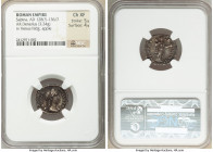 Sabina (AD 128-136/7). AR denarius (19mm, 3.24 gm, 7h). NGC Choice XF 5/5 - 4/5. Rome, ca. 128-136/7. SABINA AVGVSTA, diademed, draped bust of Sabina ...