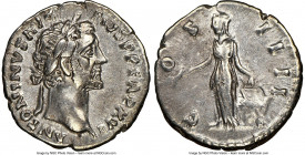 Antoninus Pius (AD 138-161). AR denarius (18mm, 6h). NGC Choice VF. Rome, AD 152-153. ANTONINVS AVG PI-VS P P TR P XVI, laureate head of Antoninus Piu...
