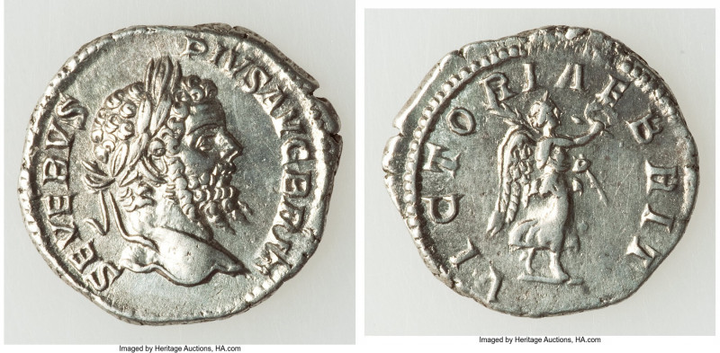 Septimius Severus (AD 193-211). AR denarius (19mm, 3.17 gm, 1h). XF. Rome, AD 21...