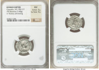 Caracalla, as Augustus (AD 198-217). AR denarius (20mm, 3.48 gm, 7h). NGC AU 5/5 - 4/5. Rome, AD 205/6. ANTONINVS PIVS AVG, laureate and draped bust o...