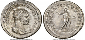 Caracalla, as Augustus (AD 198-217). AR antoninianus (24mm, 6h). NGC XF. Rome. ANTONINVS PIVS AVG GERM, radiate, draped and cuirassed bust of Caracall...