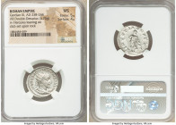 Gordian III (AD 238-244). AR antoninianus (23mm, 4.76 gm, 6h). NGC MS 5/5 - 4/5. Rome, 4th issue, AD 241-243. IMP GORDIANVS PIVS FEL AVG, radiate, dra...
