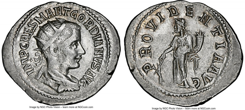Gordian III (AD 238-244). AR antoninianus (25mm, 3.71 gm, 11h). NGC Choice XF 4/...