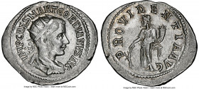 Gordian III (AD 238-244). AR antoninianus (25mm, 3.71 gm, 11h). NGC Choice XF 4/5 - 5/5. Antioch, AD 238-239. IMP CAES M ANT GORDIANVS AVG, radiate, d...