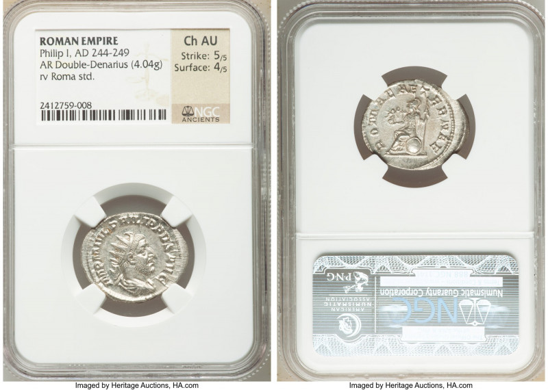 Philip I (AD 244-249). AR antoninianus (24mm, 4.04 gm, 6h). NGC Choice AU 5/5 - ...