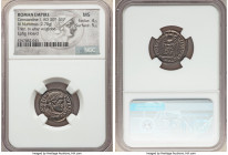 Constantine I the Great (AD 307-337). AE3 or BI nummus (20mm, 2.70 gm, 6h). NGC MS 4/5 - 5/5. Trier, 1st officina, AD 321. CONSTAN-TINVS AVG, helmeted...