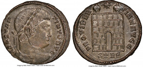 Constantine I the Great (AD 307-337). AE3 or BI nummus (19mm, 1h). NGC MS. Trier, 2nd officina, AD 327-328. CONSTAN-TINVS AVG, laureate head of Consta...