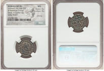 Licinius I (AD 308-324). BI follis or reduced nummus (20mm, 3.62gm, 6h). NGC MS 5/5 - 4/5, Silvering. Siscia, 4th officina, early AD 313. IMP LIC LICI...