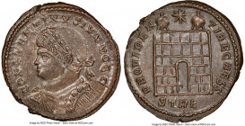 Constantine II (AD 337-340). AE3 or BI nummus (19mm, 7h). NGC MS. Trier, 2nd officina, ca. AD 327-328. CONSTANTINVS IVN NOB C, laureate, draped and cu...