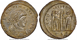 Constantine II (AD 337-340). AE3 or BI nummus (19mm, 11h). NGC MS. Lugdunum, 1st officina, AD 330-331. CONSTANTINVS IVN NOB C, laureate, cuirassed bus...