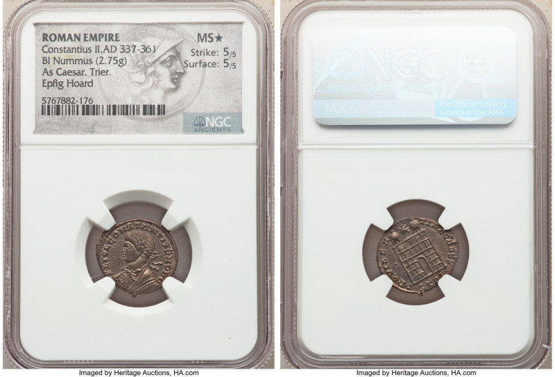 Constantius II, as Caesar (AD 337-361). AE3 or BI nummus (18mm, 2.75 gm, 11h). N...
