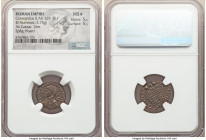 Constantius II, as Caesar (AD 337-361). AE3 or BI nummus (18mm, 2.75 gm, 11h). NGC MS S 5/5 - 5/5. Trier, 2nd officina, AD 327-328. FL IVL CONSTANTIVS...