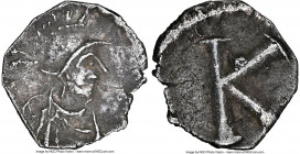 Constantinople Commemorative (ca. AD 530?). AR half-scripulum(?) (12mm, 0.47 gm, 12h). NGC XF 5/5 - 3/5, clipped. Constantinople. Helmeted, draped, an...