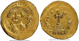 Heraclius (AD 610-641), with Heraclius Constantine. AV solidus (22mm, 4.48 gm, 7h). NGC MS 3/5 - 3/5, brushed, marks. Constantinople, 7th officina, ca...