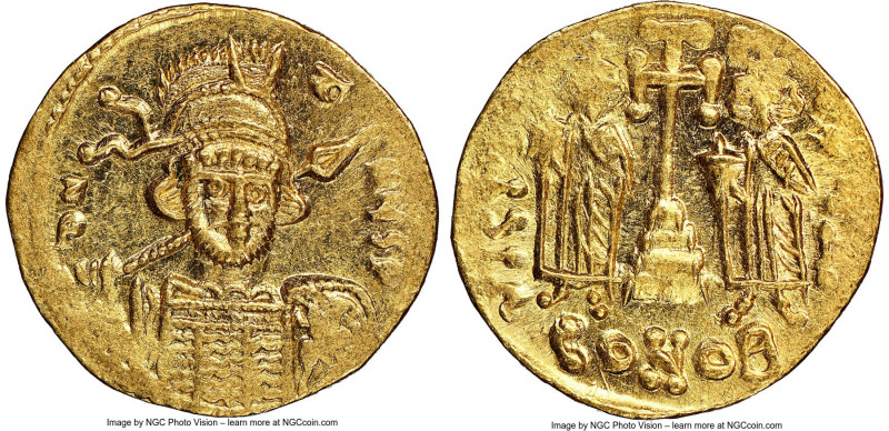 Constantine IV Pogonatus (AD 668-685). AV solidus (19mm, 4.49 gm, 7h). NGC MS 3/...