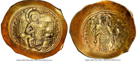 Constantine X Ducas (AD 1059-1067). AV histamenon nomisma (27mm, 4.34 gm, 6h). NGC MS 4/5 - 3/5, scratches. Constantinople. +IhS IXS RЄX-RЄSNANTIhm, C...