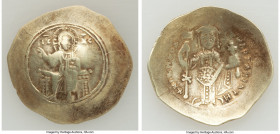 Nicephorus III Botaniates (AD 1078-1081). EL histamenon nomisma (29mm, 4.27 gm, 6h). VF, flan cracks, graffiti. Constantinople. IC-XC (barred), Christ...