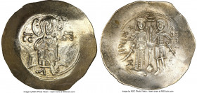 Manuel I Comnenus (AD 1143-1180). EL aspron trachy (31mm, 4.34 gm, 6h). NGC MS 4/5 - 3/5, brushed. Constantinople, AD 1160-1164. IC-XC (barred), Chris...