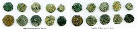 ANCIENT LOTS. Judaea. Ca. 1st centuries BC-AD. Lot of ten (10) AE prutahs. Fine. Includes: Various issuers, dates and themes. Ten (10) coins in lot. S...