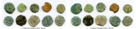 ANCIENT LOTS. Judaea. Ca. 1st centuries BC-AD. Lot of ten (10) AE prutahs. Fine. Includes: Various issuers, dates and themes. Ten (10) coins in lot. S...